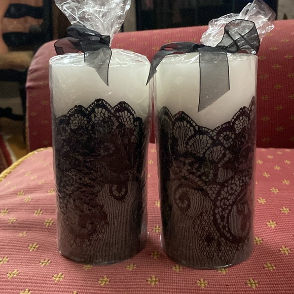 Pier One White Candles with Black design - Picture 3 of 6